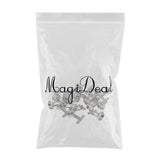 Maxbell 20Pcs Blank 12mm Round Bezel Glue Base Cup Cuff Links DIY Cufflink White K