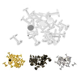 Maxbell 20Pcs Blank 12mm Round Bezel Glue Base Cup Cuff Links DIY Cufflink White K