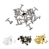 Maxbell 20Pcs Blank 12mm Round Bezel Glue Base Cup Cuff Links DIY Cufflink White K