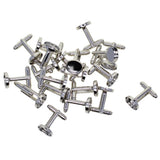 Maxbell 20Pcs Blank 12mm Round Bezel Glue Base Cup Cuff Links DIY Cufflink White K
