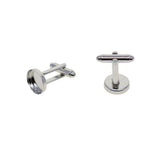 Maxbell 20Pcs Blank 12mm Round Bezel Glue Base Cup Cuff Links DIY Cufflink White K
