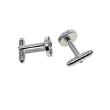 Maxbell 20Pcs Blank 12mm Round Bezel Glue Base Cup Cuff Links DIY Cufflink White K