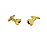 Maxbell 20Pcs Blank 12mm Round Bezel Glue Base Cup Cuff Links DIY Cufflink Golden
