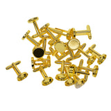 Maxbell 20Pcs Blank 12mm Round Bezel Glue Base Cup Cuff Links DIY Cufflink Golden