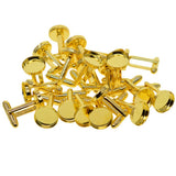 Maxbell 20Pcs Blank 12mm Round Bezel Glue Base Cup Cuff Links DIY Cufflink Golden
