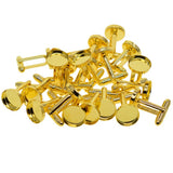 Maxbell 20Pcs Blank 12mm Round Bezel Glue Base Cup Cuff Links DIY Cufflink Golden