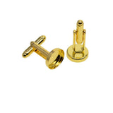 Maxbell 20Pcs Blank 12mm Round Bezel Glue Base Cup Cuff Links DIY Cufflink Golden