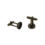 Maxbell 20Pcs Blank 12mm Round Bezel Glue Base Cup Cuff Links DIY Cufflink Bronze