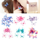 10Pcs Chiffon Butterfly Flatback Charms Embellishments DIY Hair Navy