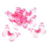 10Pcs Chiffon Butterfly Flatback Charms Embellishments DIY Hair Pink