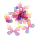 Maxbell 10Pcs Chiffon Butterfly Flatback Charms Embellishments DIY Hair Colored