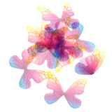 Maxbell 10Pcs Chiffon Butterfly Flatback Charms Embellishments DIY Hair Colored