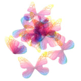 Maxbell 10Pcs Chiffon Butterfly Flatback Charms Embellishments DIY Hair Colored