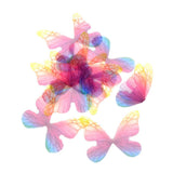 Maxbell 10Pcs Chiffon Butterfly Flatback Charms Embellishments DIY Hair Colored