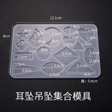 Maxbell Geometric Crystal Silicone Molds Jewelry Making Moulds DIY Crafts 12.1x8cm