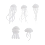 Maxbell 5pcs assorted 3D resin jellyfish filler ornaments for crystal ocean crafts