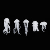 Maxbell 5pcs assorted 3D resin jellyfish filler ornaments for crystal ocean crafts
