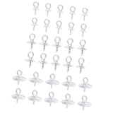 Maxbell 10 Pieces Pearl Screw Eye Pin Bail Peg Pendants Jewelry Making Findings 4mm