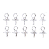 Maxbell 10 Pieces Pearl Screw Eye Pin Bail Peg Pendants Jewelry Making Findings 4mm