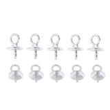 Maxbell 10 Pieces Pearl Screw Eye Pin Bail Peg Pendants Jewelry Making Findings 4mm