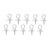 Maxbell 10 Pieces Pearl Screw Eye Pin Bail Peg Pendants Jewelry Making Findings 4mm