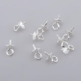 Maxbell 10 Pieces Pearl Screw Eye Pin Bail Peg Pendants Jewelry Making Findings 4mm