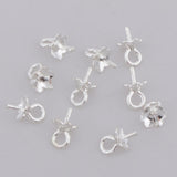 Maxbell 10 Pieces Bail Clasp with Cup Pin Beads Cap with Loop Findings plum blossom