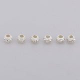 Maxbell 925 Silver Large Hole Loose Spacer Bead DIYJewellery Making Finding  4mm 6pcs
