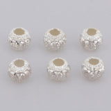 Maxbell 925 Silver Large Hole Loose Spacer Bead DIYJewellery Making Finding  4mm 6pcs