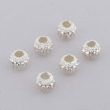 Maxbell 925 Silver Large Hole Loose Spacer Bead DIYJewellery Making Finding  4mm 6pcs