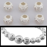 Maxbell 925 Silver Large Hole Loose Spacer Bead DIYJewellery Making Finding  4mm 6pcs