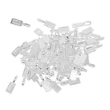 Max 50 Pieces Blank Rectangle Bezel Glue On Bails Charm Pendant Cabochon DIY