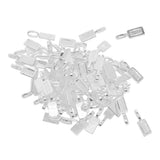 Max 50 Pieces Blank Rectangle Bezel Glue On Bails Charm Pendant Cabochon DIY