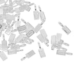 Max 50 Pieces Blank Rectangle Bezel Glue On Bails Charm Pendant Cabochon DIY