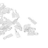 Max 50 Pieces Blank Rectangle Bezel Glue On Bails Charm Pendant Cabochon DIY