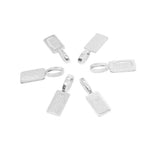 Max 50 Pieces Blank Rectangle Bezel Glue On Bails Charm Pendant Cabochon DIY