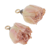 Max 2Pieces Resin Dried Flower Charms DIY Jewelry Making Findings Pink