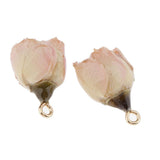 Max 2Pieces Resin Dried Flower Charms DIY Jewelry Making Findings Pink