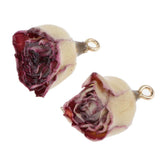 Max 2x Resin Dried Rose Flower Charms DIY Jewelry Making Finding B without leaf