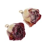 Max 2x Resin Dried Rose Flower Charms DIY Jewelry Making Finding B without leaf