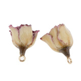 Max 2x Resin Dried Rose Flower Charms DIY Jewelry Making Finding B without leaf