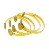 Maxbell 4Pcs Solid Brass Blank Bezel Adjustable Bangle Bracelet Cuff Jewelry Round 2