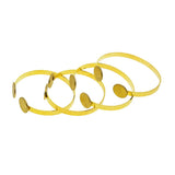 Maxbell 4Pcs Solid Brass Blank Bezel Adjustable Bangle Bracelet Cuff Jewelry Round 2