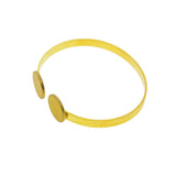 Maxbell 4Pcs Solid Brass Blank Bezel Adjustable Bangle Bracelet Cuff Jewelry Round 2