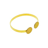 Maxbell 4Pcs Solid Brass Blank Bezel Adjustable Bangle Bracelet Cuff Jewelry Round 2