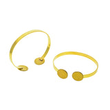 Maxbell 4Pcs Solid Brass Blank Bezel Adjustable Bangle Bracelet Cuff Jewelry Round 2