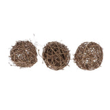 Maxbell 3pcs 10cm Natural Handmade Rattan Vine Ball DIY Ornaments Crafts