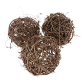 Maxbell 3pcs 10cm Natural Handmade Rattan Vine Ball DIY Ornaments Crafts