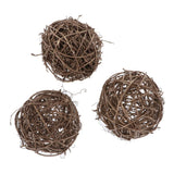 Maxbell 3pcs 10cm Natural Handmade Rattan Vine Ball DIY Ornaments Crafts