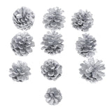 Max 10x Pine Cone Pineal Nuts Party Decor Adornments Vase Bowl Fillers Silver
